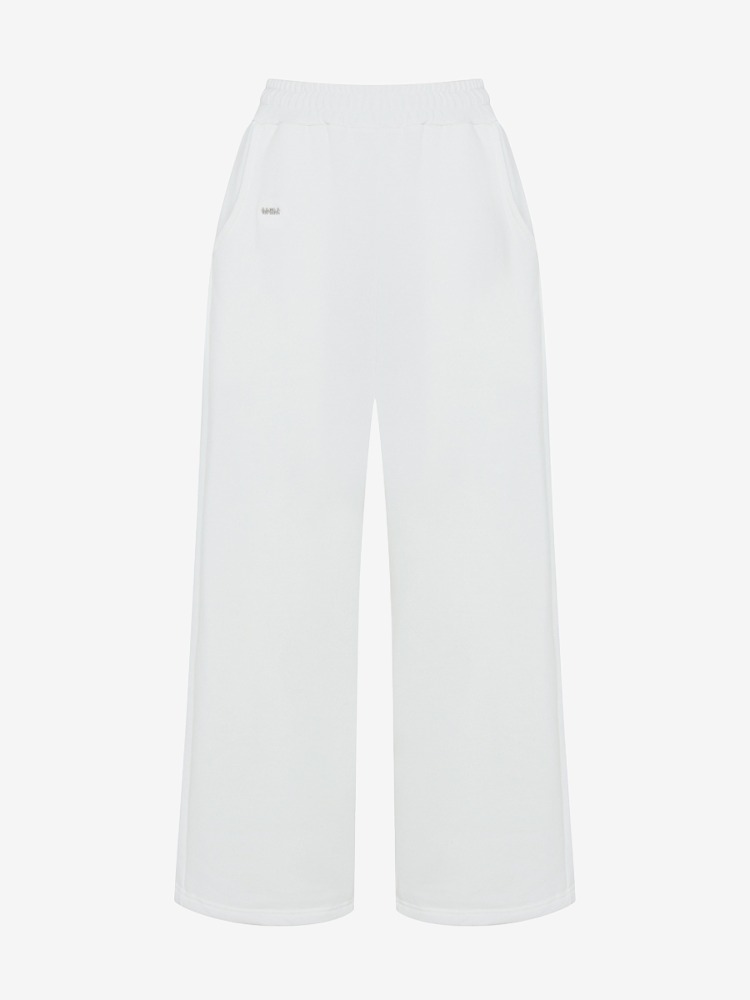 8th reorder) [mnem] pintuck logo jogger pants (white)