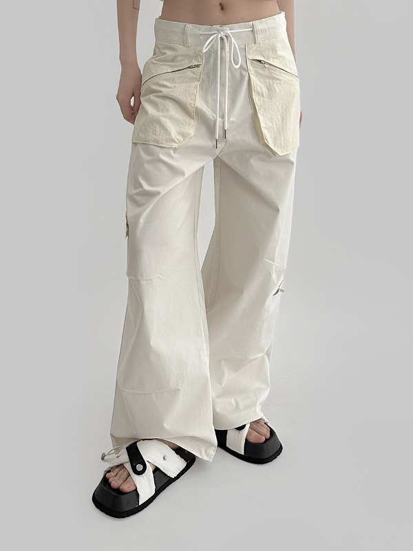 ターシャ 配色 ポケット パンツ (2color)